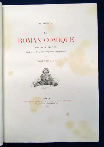 Scarron Le roman comique. Nouvelle edition illustree. 1888 Handeinband sf