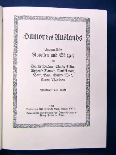 Presber Humor des Auslandes 63.Bd Die Bücher des deutschen Hauses 1909 js