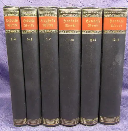 Friedrich Hebbels Werke vollständige Ausgabe 14 Bände in 6, o.J. Literatur  js