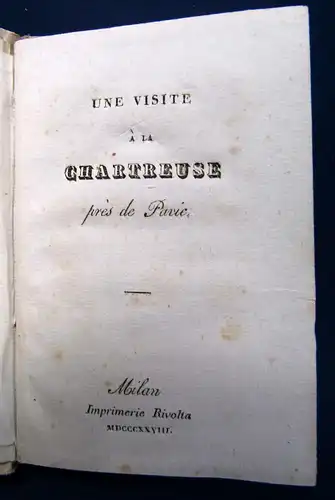 Une Visite a la Chartreuse pres de Parie 1828 Mit 2 Tafeln Frankreich Kultur sf