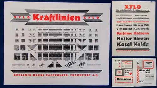 Original XYLO die erfolgreiche Reklame-Schrift um 1920 2 Bll. Art Deco Kunst js