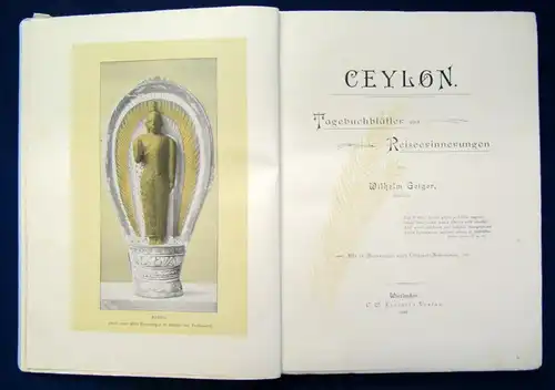 Geiger Ceylon Tagebuchblätter u. Reiseerinnerungen unbeschnitten 1898 Lyrik js