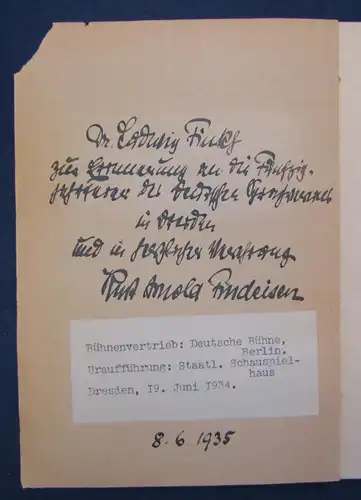 Findeisen Ein deutsches Herz 1935 Widmungsexemplar vom Verfasser Belletristik js