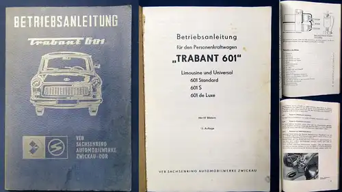 Betriebsanleitung "Trabant 601" Original Broschur 1975 Mit 2 Schaltplänen js