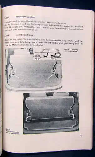 Betriebsanleitung "Trabant 601" Original Broschur 1975 Mit 2 Schaltplänen js