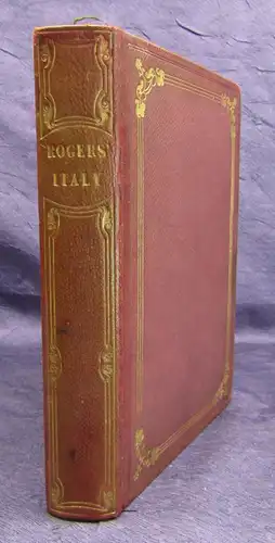 Rogers Italy. A Poem. 1830 Einbandkunst Handeinband Erstausgabe Gedichte sf