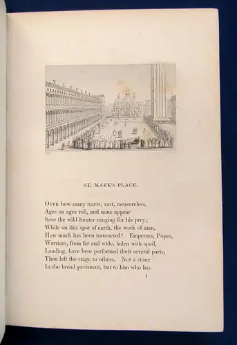 Rogers Italy. A Poem. 1830 Einbandkunst Handeinband Erstausgabe Gedichte sf