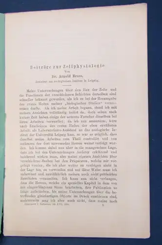 Zeitschrift Naturwissenschaften Zellphysiologie 1884 2.Heft 4.Folge 3.Band js