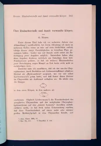 Hesse Über Rhabarberstoffe und damit verwandte Körper 1908 Bd. 77 Studium js