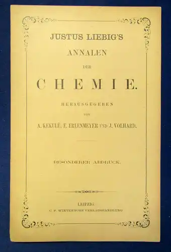 Hesse Justus Liebigs Analen der Chemie Besonderer Abdruck o.J. um 1895  js