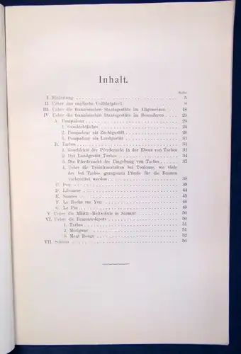 Zur französischen Pferdezucht Bericht Studium der Pferdezucht 1903  js