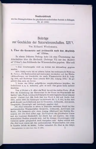 Wiedemann Beiträge zur Geschichte der Naturwissenschaften Bd. 41 1909  js