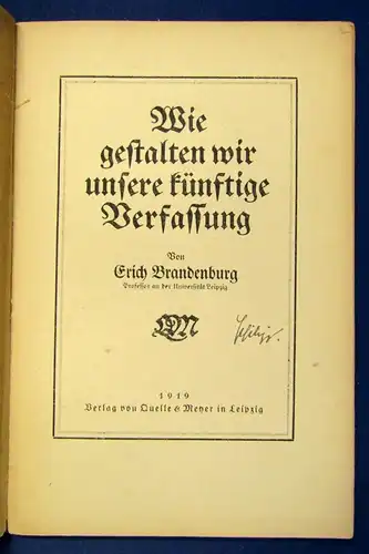 Brandenburg Wie gestalten wir unserer künftige Verfassung 1919 Politik js