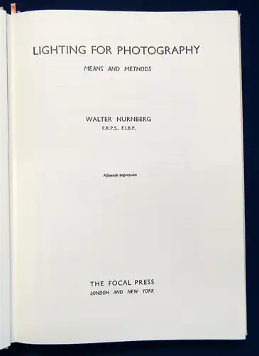 Nurnberg Lighting for Photography (Means and Methods) 1965 Kunst Technik sf