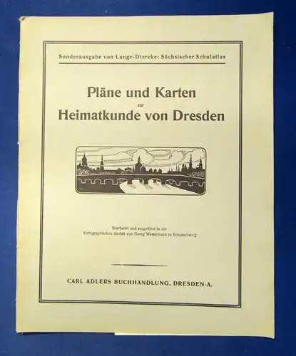 Pläne und Karten zur Heimatkunde von Dresden um 1935 Sachsen Saxonica sf