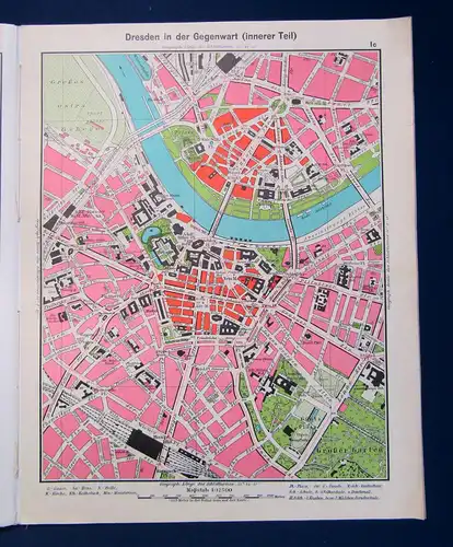 Pläne und Karten zur Heimatkunde von Dresden um 1935 Sachsen Saxonica sf