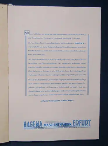 Erfurter Erzeugnisse in aller Welt! um 1930 Nagema Maschinenfabrik Efurt  js