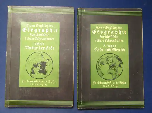 Muhle/ Krause Geographie für sächsische höhere Lehranstalten Heft 7 & 8 1927 sf