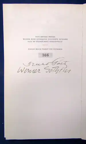 Goetz Götterlieder 1952 signiert nummeriert illustriert v. Werner Gothein js