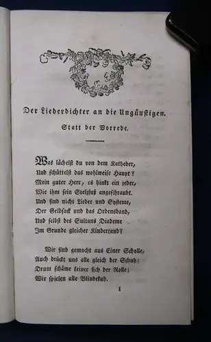 Schumacher Lieder von Schmidt von Lübeck 1826 selten Belletristik Literatur  js