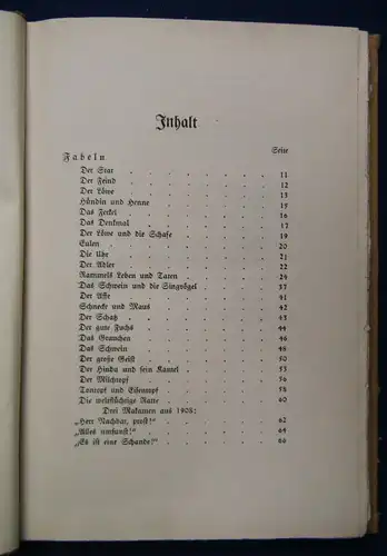 Etzel Von Löwen und Lausbuben Fabeln und Firlefanz 1909 Erzählungen  js