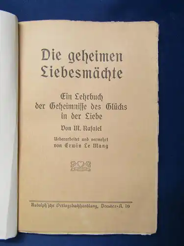 Rafaeli Geheime Liebesmächte (Geheimnisse des Glücks in der Liebe) um 1920 sf