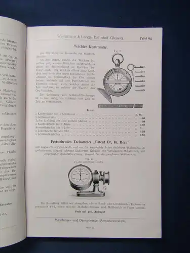 Hauptkatalog Weinmann & Lange (Bahnhof Gleitwitz) um 1910 Technik Industrie sf