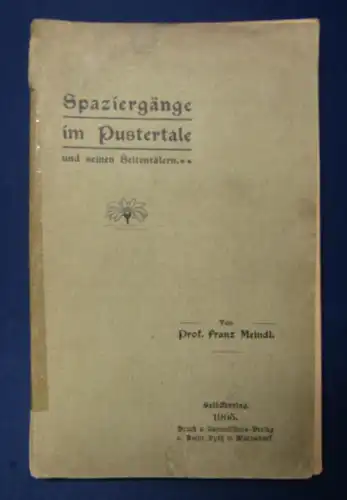 Meindl Spaziergänge im Pustertale und seinen Seitentälern 1905 Italien  js