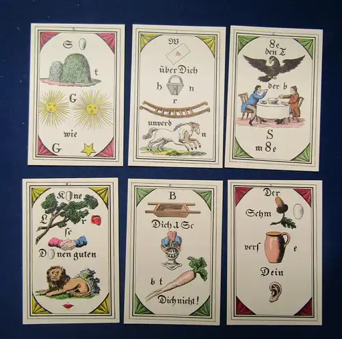 Praeciosas Orakelsprüche Faksimile eines Spiels um 1830, 1974 36 Karten  js