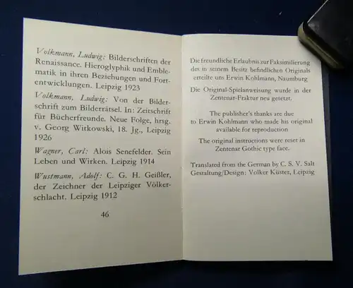 Praeciosas Orakelsprüche Faksimile eines Spiels um 1830, 1974 36 Karten  js