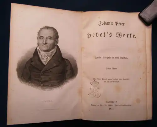 Johann Peter Hebel's Werke 3 Bde 1853 Klassiker Belletristik Weltliteratur sf