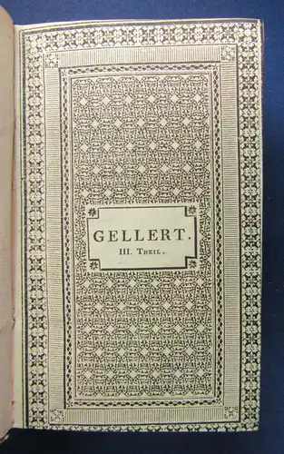 C. F. Gellerts Poetische Schriften 3. & 4. Teil (von 4) 1792 Belletristik sf