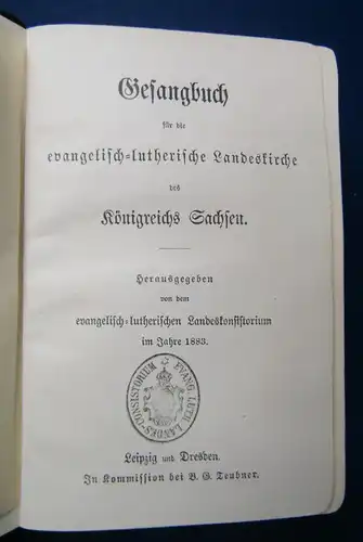 Gesangbuch für die evangelisch - lutherische Landeskirche 1883 Religion sf