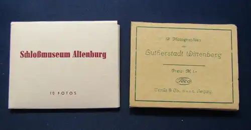 2 original Fotobriefchen von Schloßmuseum Altenberg & Wittenberg um 1955 sf