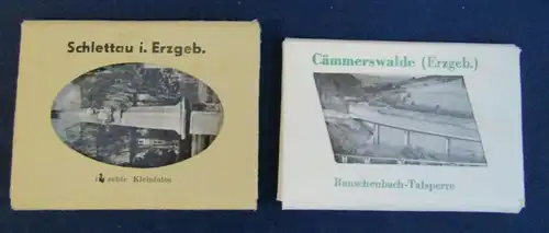 2 original Fotobriefchen von Schlettau & Cämmerswalde um 1955 Erzgebirge sf