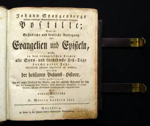 Spangenberg Postille 1807 Gründl. u deutliche Auslegung d Evangelien u Episteln