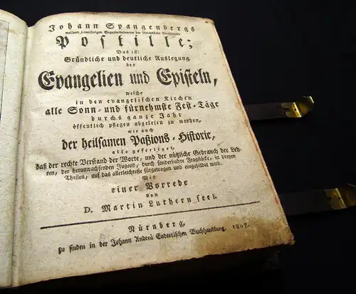 Spangenberg Postille 1807 Gründl. u deutliche Auslegung d Evangelien u Episteln