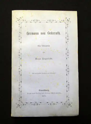 Kopstadt Hermann von Beckerath Ein Lebensbild 1875 Belletrisik Literatur mb