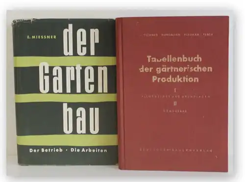 Konvolut Gartenbau 2 Bde 1955 Freizeit Illustrationen Pflanzen Natur Anbau xy