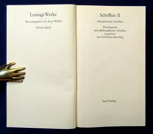 Lessings Werke 1-3 Bd. Gedichte Fabeln Dramen Schriften 1967 Belletristik mb