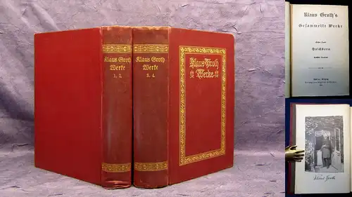 Groth Gesammelte Werke 4 Bände in 2 Büchern 1913 Belletristik Literatur mb