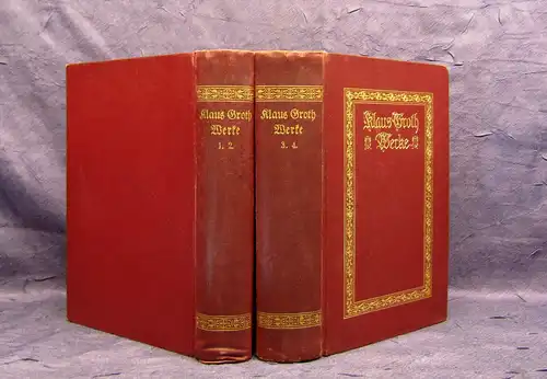 Groth Gesammelte Werke 4 Bände in 2 Büchern 1913 Belletristik Literatur mb