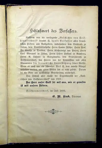 Gemeinderath Geschichte der Stadt Seifhennersdorf 1892 Sachsen Ortskunde js