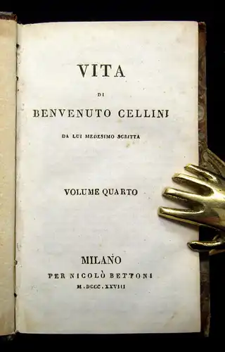 Vita Di Benvenuto Cellini Da Lui Medisimo Scritta (1550- 1571) 4 Bde. 1828 js