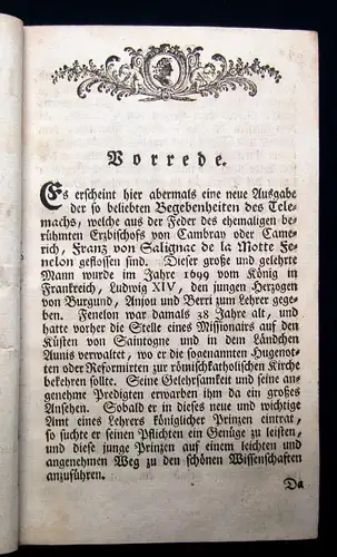 Salignac Les Avantures De Telemaque oder wunderbare Begebenheiten Telemachs 1805