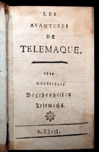 Salignac Les Avantures De Telemaque oder wunderbare Begebenheiten Telemachs 1805