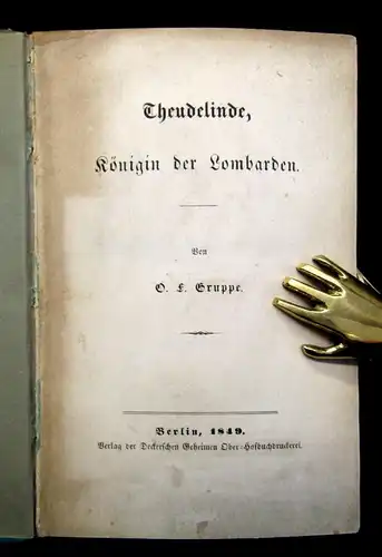 Gruppe Theudelinde, Königin der Lombarden 1849 EA Belletristik Literatur js