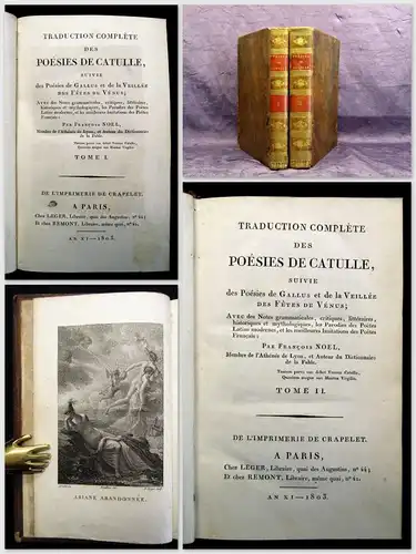 Noel Traduction Complete Des Poesies De Catulle, Suive des Poesies 2 Bde. 1803 j