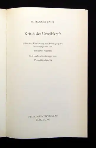 Brandt, Klemme Immanuel Kant 3 Bde. 2003 Kritik der Vernunft,Urteilskraft... js