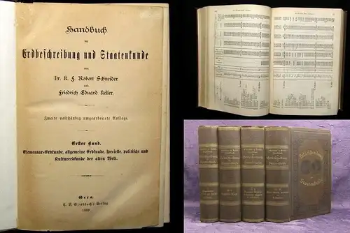 Keller, Schneider Handbuch der Erdbeschreibung und Staatenkunde 4 Bde. 1889 js